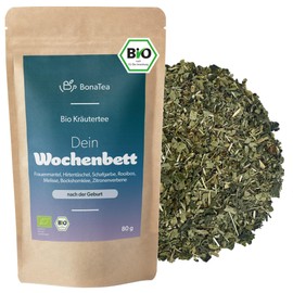 BIO Wochenbett Tee mit Frauenmantel, Hirtentäschel und Schafgarbe und weiteren Frauenkräutern - liebevolles Geschenk zur Geburt für eine frische Mama