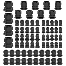 Cable Gland, Hilictokt 72PCS Waterproof Cable Glands Kit PG7 NPT 1/4" 1/2" 3/4" 1" Weatherproof Strain Relief Cord Connectors PG7/9/13.5/21/29
