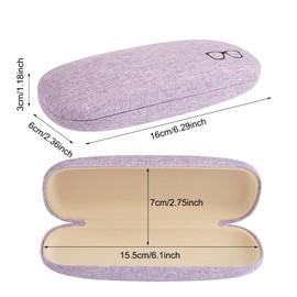 SHSHbuy Glasses Case, 4 Pieces Hard Case Glasses Case, Hard Shell Glasses Case Glasses Box with 4 Pieces Microfibre Cloth for Most Glasses and Sunglasses Women and Men 16 x 6 cm, multicoloured