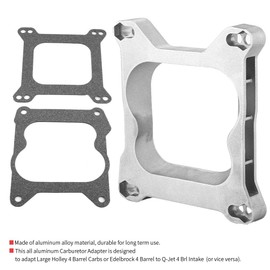 Carburetor Adapter, Alloy, 1/2 Thick, Holley 4 Barrel Carbs to Q Jet 4 Brl, Direct Replacement, OE 9130, Gasket Adapter, Gaskets, Screws, Rings, Nuts Shim
