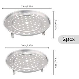 Luckious Brand Steam Rack - 20cm and 22cm Multifunction Stainless Steel Removable Legs Steaming Stand Holder for Pots and Pans