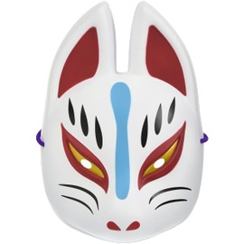 Folk Art Mask, Fox, Half Mask, White, Packaged