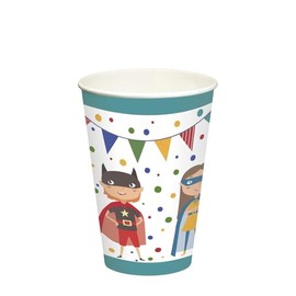 PAPSTAR Drinking Cups, Cardboard 0.2 L, Diameter 7 cm, 9.7 cm, Superhero 88650 Paper Cups, Disposable Cups, Superhero, Pack of 10