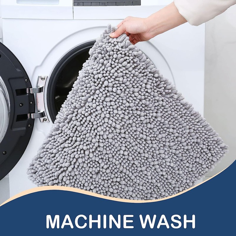 OLANLY Luxury Chenille Bath Mat, Extra Soft Thick Absorbent Shaggy