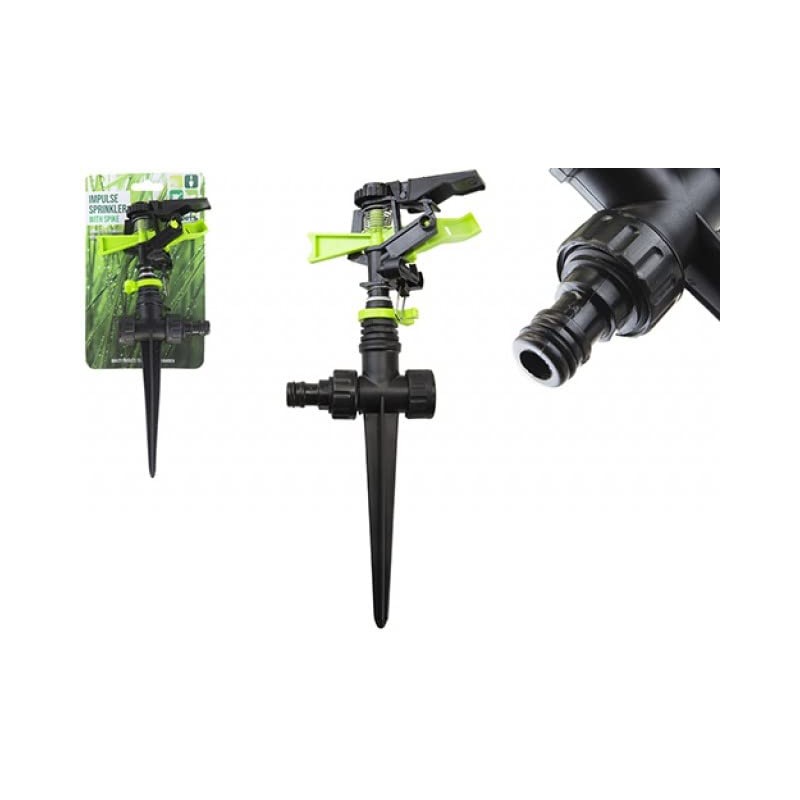 Revolutionary Black & Green Impulse Sprinkler with Ground Spike -