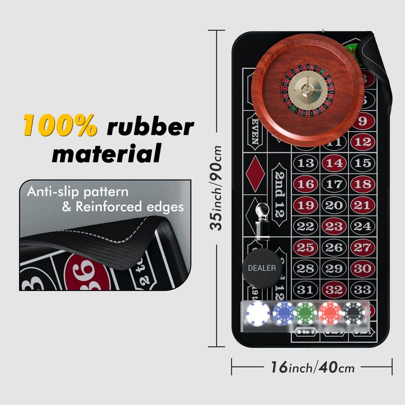 iEsstros 11 Inch Roulette Wheel Set for Adults with Rubber