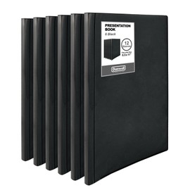 Dunwell Binder with Plastic Sleeves 12-Pocket (6 Pack, Black) - Presentation Book, 8.5 x 11 Portfolio Folder with Clear Sheet Protectors, Displays 24-Page Documents, Certificates, Important Papers