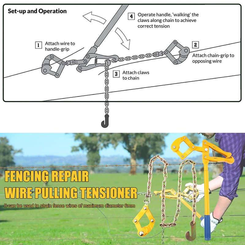 EVTSCAN Fence Strainer, 1pc Heavy Duty Farm Fence Strainer Fencing