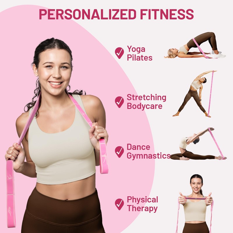 Slim Panda Yoga Stretching Band, Yoga Stretching Strap with 9