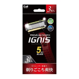貝印 PREMIUM DISPO IGNIS(プレミアム ディスポ イグニス)5枚刃 使い捨てカミソリ 3本入