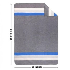 Arcturus Rainier Wool Blanket - 4.5lbs Warm, Heavy, Washable, Large | Great for Camping, Outdoors, Survival & Emergency Kits (White Blue Gray)