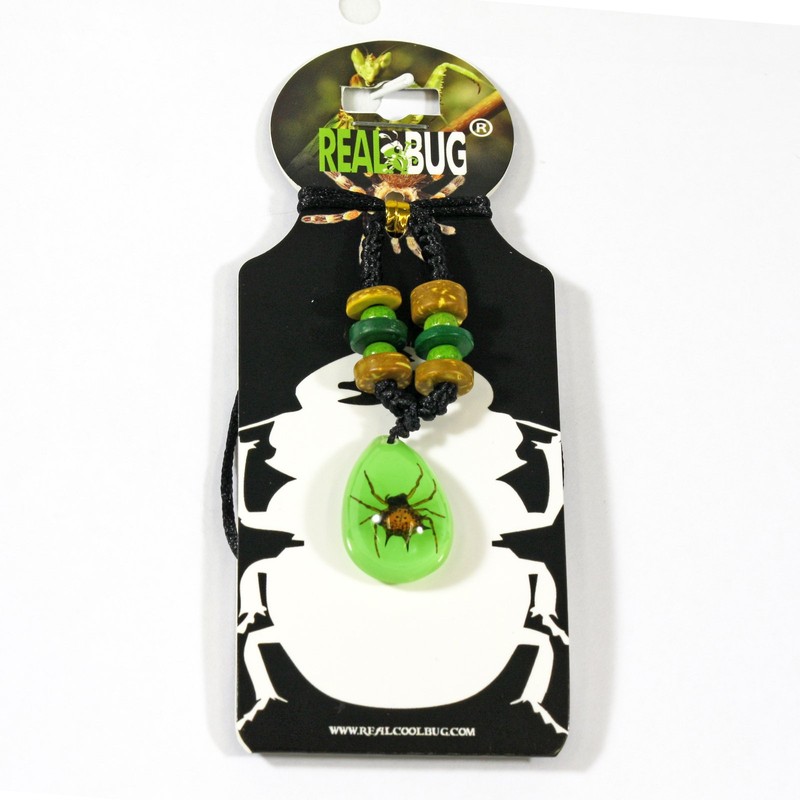 REALBUG Spiny Spider Necklace, Green