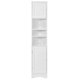 Merax Corner Cabinet Freestanding Floor Bathroom Storage Space Saver with Doors and Adjustable Shelves for Home, Kitchen, Tall Slim
