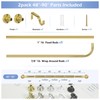 2 Pack Gold Wrap Around Curtain Rods,Gold Curtain Rods for