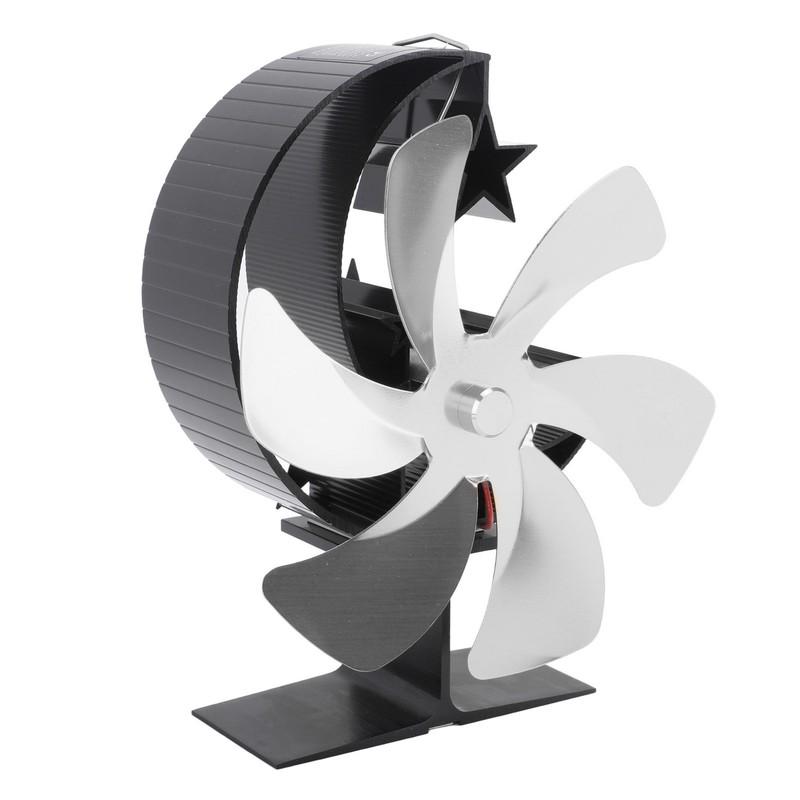 Stove Fan 6 Blades Fireplace Fan Heat Powered Fast Wind
