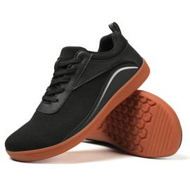 EUHBLE Barefoot Women Wide Toe Box Shoes Men Zero Drop Minimalist Shoes Black