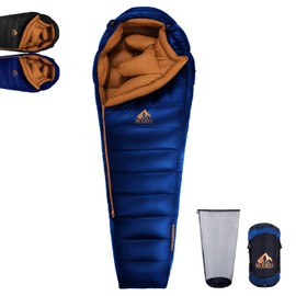 BUERTS Down Backpacking Sleeping Bag 680FP. Cold Weather Sleeping Bag 0°F-32°F (Multiple Temperature Options), XL Large 4 Season Sleeping Bag for Adults Camping Hiking Mountaineering