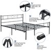 VECELO White Queen Size Bed Frame with Headboard/Metal Platform Base/Mattress