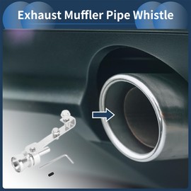 INFINAUTO Turbo Sound Exhaust Muffler Pipe Whistle, Rear Tailpipe M Car Motorcycle Roar Maker Aluminum Silver Tone, 1 Set