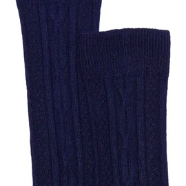 Jefferies Socks Big Girls' School Uniform Acrylic Cable Knee High (Pack of 3), Navy, X-Large