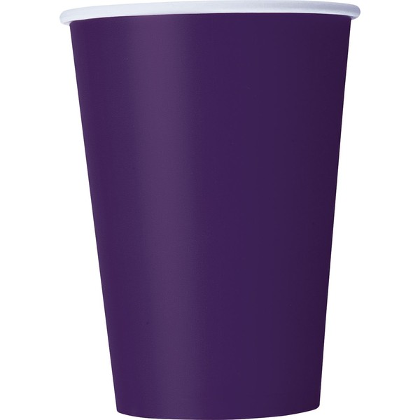 Unique Industries, Disposable Paper Cups, Party Supplies - Purple, 12oz, Pack of 10