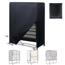 Rollaway Bed Storage Cover fits 33-inches Single Adults Cot, Folding Bed Dust Cover Protector with 4 Fixed Buckles and 2 Drawstrings Portable Universal for Home Camping(39" L x 15" W x 45" H)