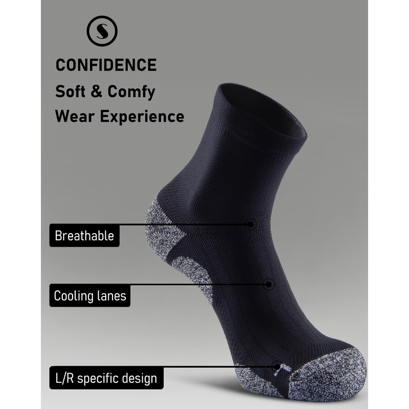 SITOISBE Quarter Compression Socks for Men Women, Cushioned Running Hiking