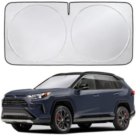 Timotech Parasol Plegable para Auto (Talla M) – Protector Solar para Parabrisas con Recorte de Espejo | Pantalla Reflectante para SUV, Camión y Coche | Mantiene el Interior Fresco