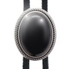 Black Oval Stone Obsidian Bolo Tie Necklace Polar Tie prt0209