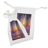 Lunarable Tropical Fabric Pouch Set of 2, Sunset over the