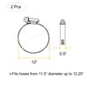 EesTeck 2Pcs 12"(Diameter) Adjustable 304 Stainless Steel Duct Clamps Hose