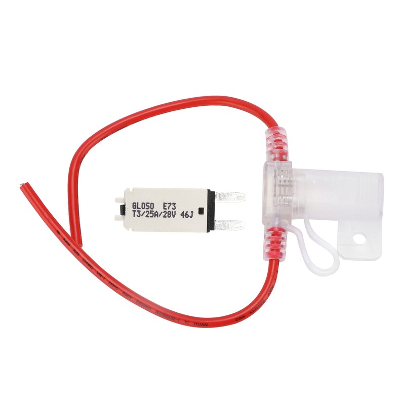 Fuse Holder with T3 Manual Reset Fuse Wire 25Amp 12AWG
