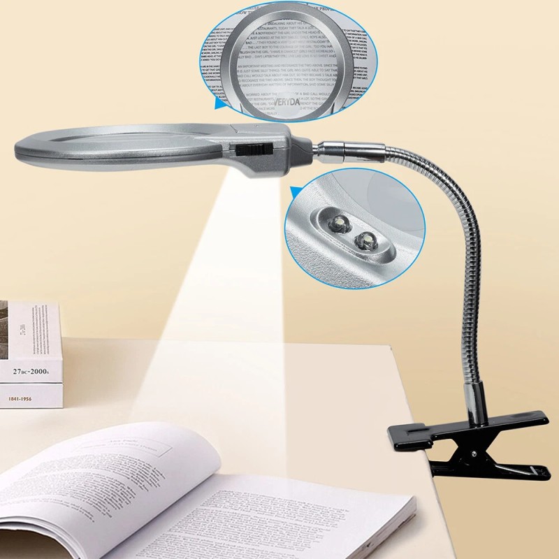 POPSTORE LED Light Clip Type Hose Light Table Top Magnifier