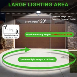 CLY LED Spotlight with Motion Sensor Outdoor, 50 W 4700 LM Outdoor Spotlight 6500 K Cool White LED Floodlight Super Bright Outdoor Light IP66 Waterproof Floodlight Outdoor for Garden Garage Backyard