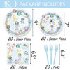 80 Pcs Space Birthday Party Supplies Paper Plates Napkins Forks