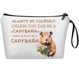 Capybara Lovers Makeup Bag - Funny Animal Design for Animal Lovers, Birthday Cosmetic Bag Gifts for Teen & Women Sister Bestie (01-Capybara)