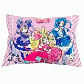MORiPiLO Children's Pillow, Low Profile, "With You and Idol" PreCure, Pink, Approximately 11 x 15.4 inches (28 x 39 cm), Skin-friendly 100% Cotton Fabric, Washable, Cover Included, Plush Toy Cushion