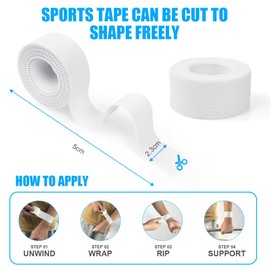 ACWOO Kinesiotapes, 6 Rolls Kinesiology Tape, 5 m x 2.3 cm Professional Physio Tape, Waterproof Sports Tapes, 5 m, Skin-Friendly Therapy Tape, Kinesio Tapes for Sports Everyday Use (White)