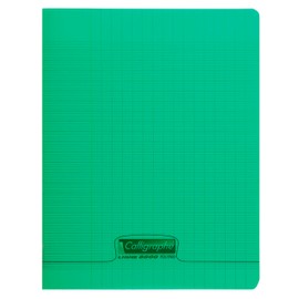 Clairefontaine - Ref 18295C - Calligraphe PP Stapled Writing Notebook (140 Pages) - A4+ Size, 90gsm Superfine Vellum Paper, Polypro Cover, Séyès Ruling - Green Cover