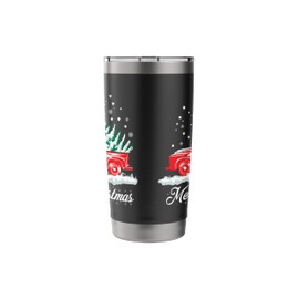 Christmas Classic Old Red Truck Vintage Pick Up XMAS Tree Stainless Steel Insulated Tumbler