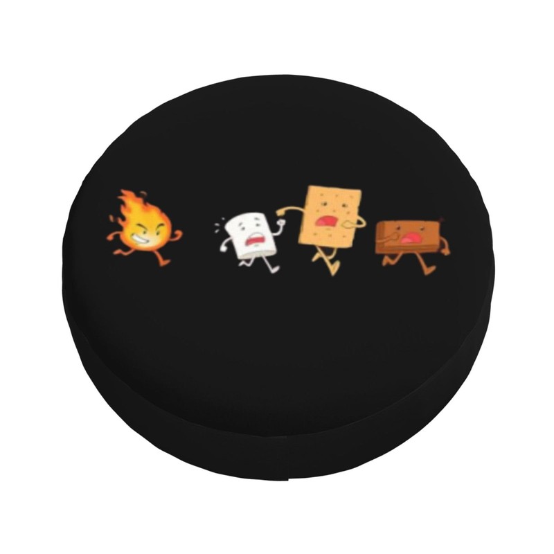 Spare Tire Cover with Marshmallow Campfire Pattern Wheel Protectors Weatherproof