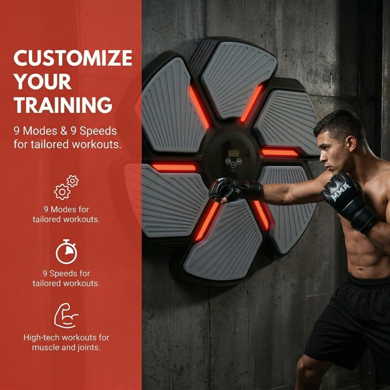 Music Boxing Machine, Smart Bluetooth Punching Trainer Wall Mounted with