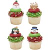 Culpitt Holiday Icons Rings, Christmas Cupcake Decorations, Snowman, Santa, Rudolph