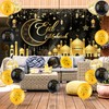 AhfuLife Large Eid Mubarak Backdrop Banner 6.5×3.6 Ft, Black and