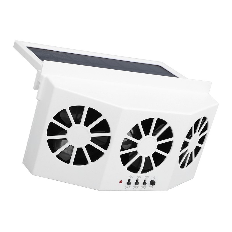 Car Exhaust Fan Solar Powered 3 Fans Ventilation Cooling Odor