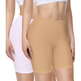 Yeblues Slip Shorts Women Seamless Tummy Control Anti Chafing Panties for Under Dress, High Waist Soft Yoga Bike Shorts