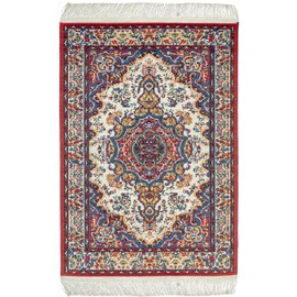 Melody Jane Dolls House Red Turkish Woven Rectangular Miniature Rug Scale 1:12