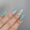 Scallop Blue Uru Handmade Nail Tips - Petit Square /