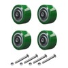 LONGRUNFORU 4" x 2" Industrial Casters, Polyurethane on Aluminum Wheel,
