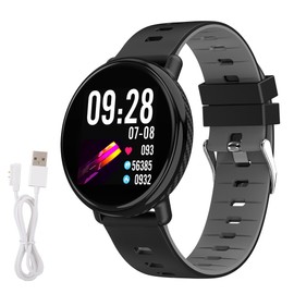 K1 1.3Inch Heart Rate Sleeping Monitor IP68 Waterproof Smartwatch(Black Gray)